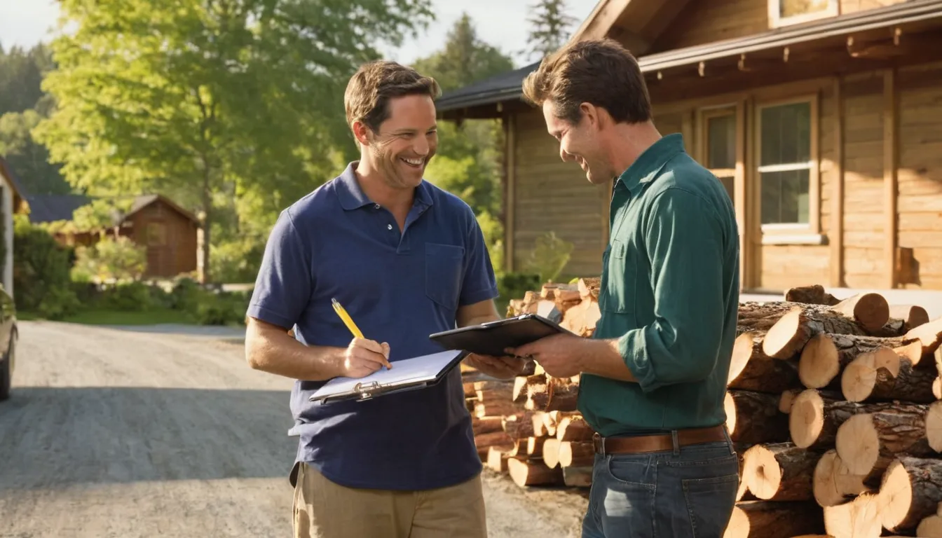 A homeowner reviewing a tree estimate with a provider in the Aurora area